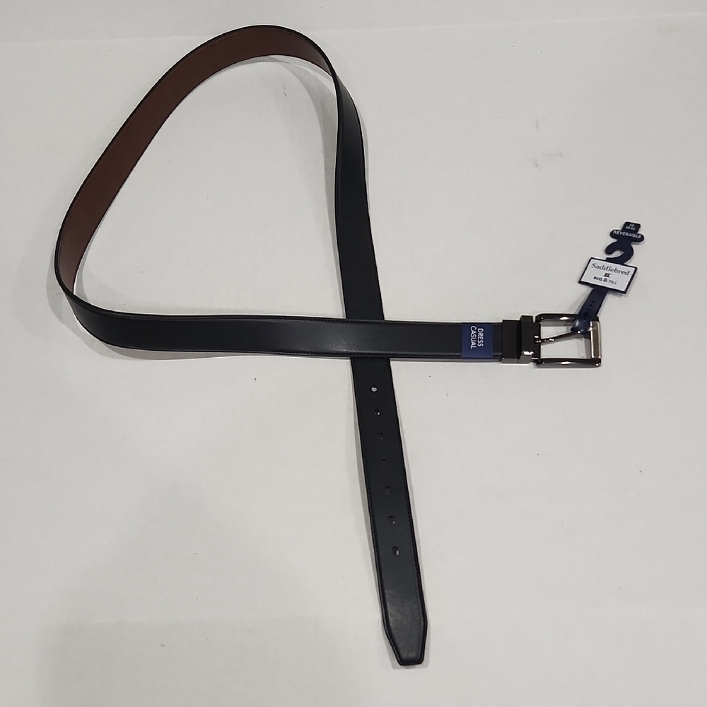 NWT Men's Black and Brown Leather Belt Size 42